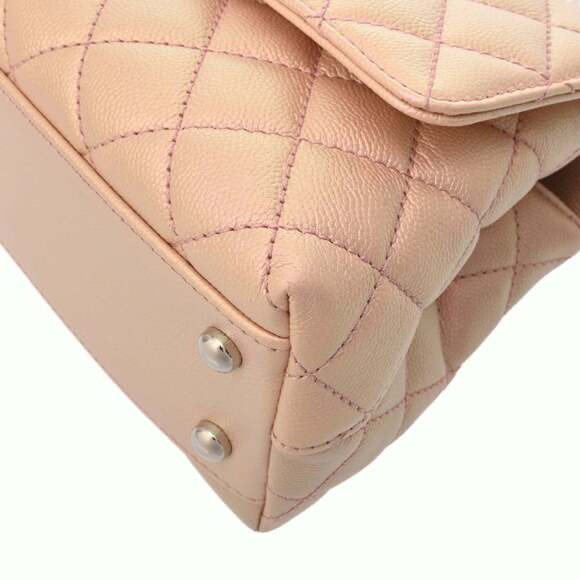 CHANEL Matelassé Top Handle Flap Bag XS Metallic Pink A92990 Women's Caviar S... - Picture 8 of 11